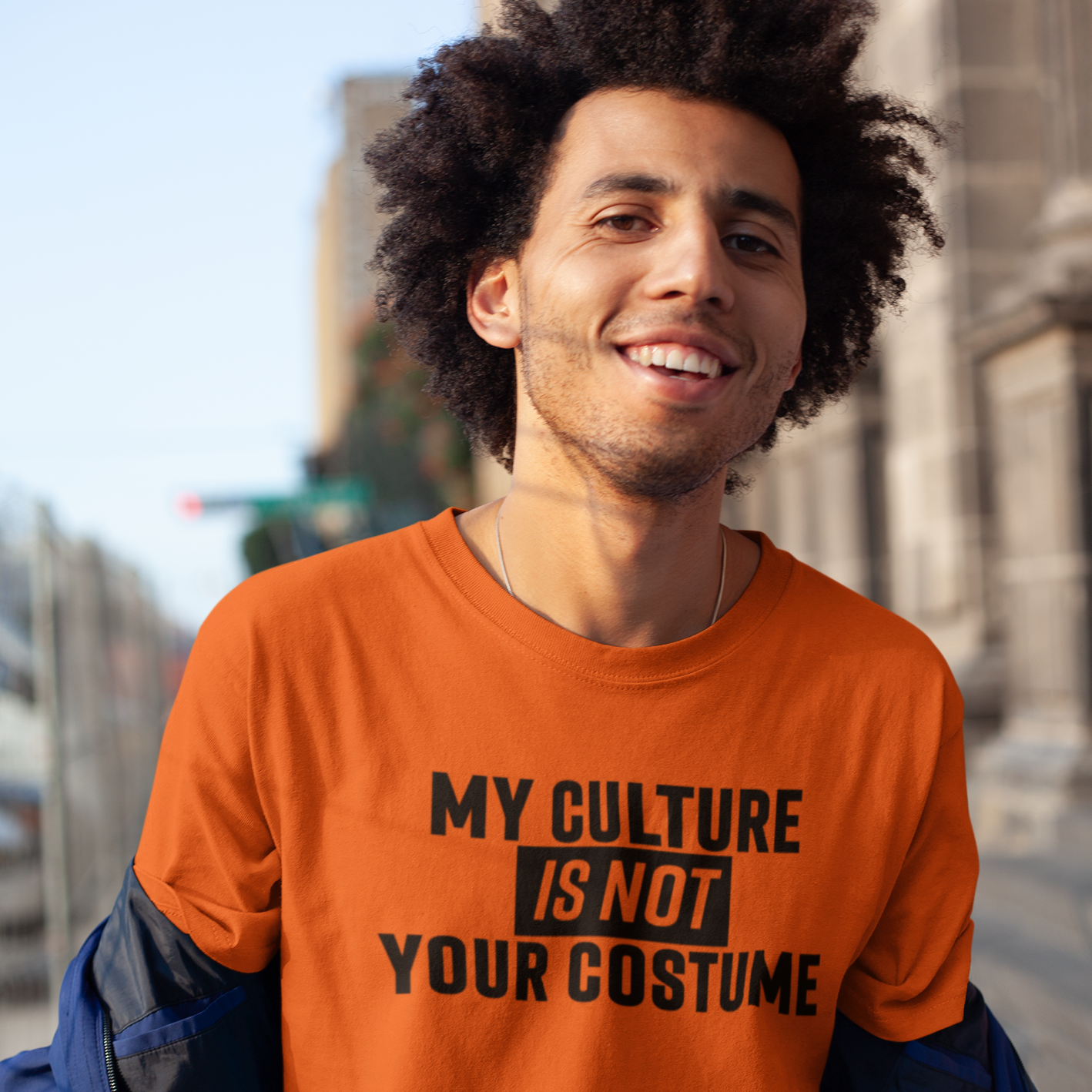 My Culture Is Not Your Costume Orange Black T-shirt – blackfokapparel